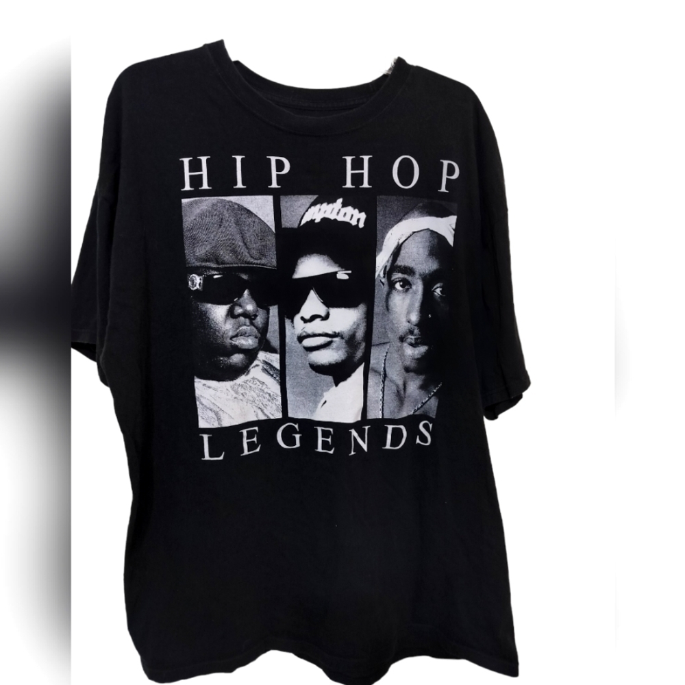 (M211) Original Flavor Hip Hop Legends Black Short Sleeve T-shirt Size XXL